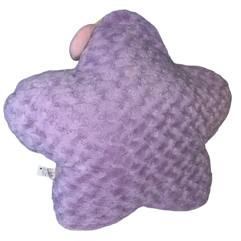 Rumi Life Purple‎ Star Plush Pillow - Textured Rose Swirl - Celestial Moon Decor